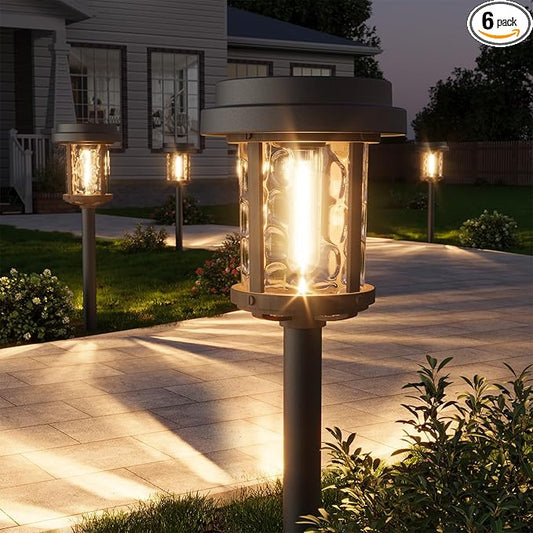 XMCOSY+ Solar Lights Outdoor Pathway, Solar Garden Lights, 20 LM Warm White Solar Powered Waterproof Landscape Lighting for Path Yard Driveway Walkway Sidewalk Lawn Lights