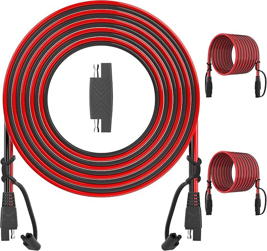 OYMSAE 25Feet SAE to SAE Extension Cable Quick Disconnect Connector 16AWG, for Automotive, Solar Panel Extension Cable Plug(25FT(16AWG)) Pack of 2 by OYMSAE