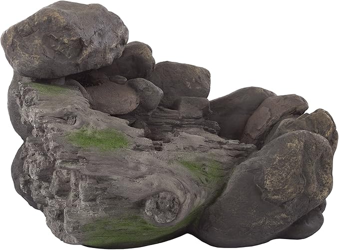 Outdoor Fountain with Polyresin Stone Waterfall – Water Feature with Realistic Appearance and Soothing Sound – Patio, Lawn, or Yard Art by Pure Garden
