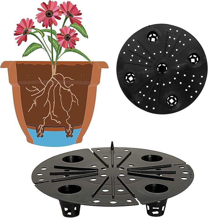 Bloem Fiskars 12 Inch Ariana Planter with Self-Watering Grid, Color Clay
