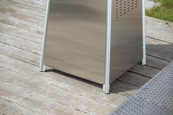 BTExpert 48000 BTU Stainless Steel Pyramid Patio Heater for Outdoor Double Layer Triple Protection System Quartz Glass Tube Propane Heater for Home & Commerical
