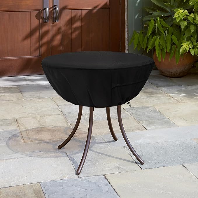 Round Patio Table Cover,Suitable for 48 Inch Diameter Patio Round Table,Waterproof Heavy Duty Round Outdoor Coffee Table Cover,Black - Image 7