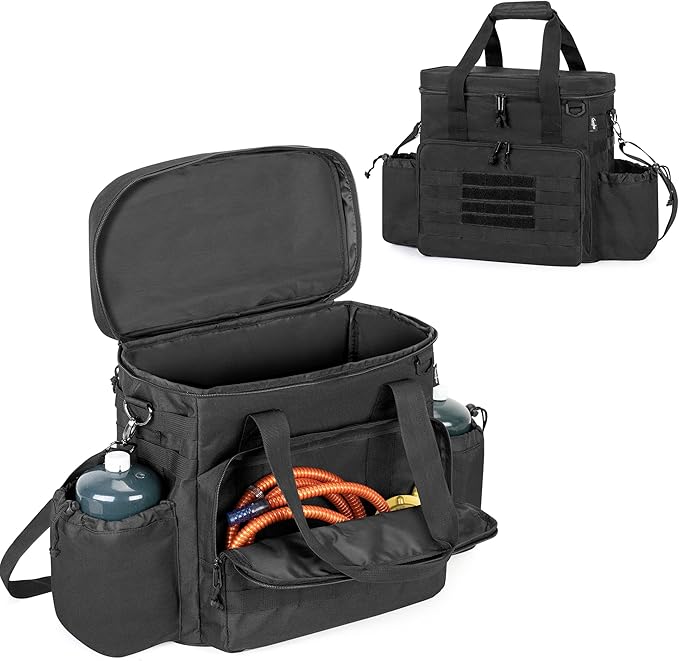 samdew Portable Propane Heater Bag Compatible with Mr. Heater MH9BX, Carrying Case with Multiple Pockets for Accessories, with Water-resistant Bottom, Bag Only