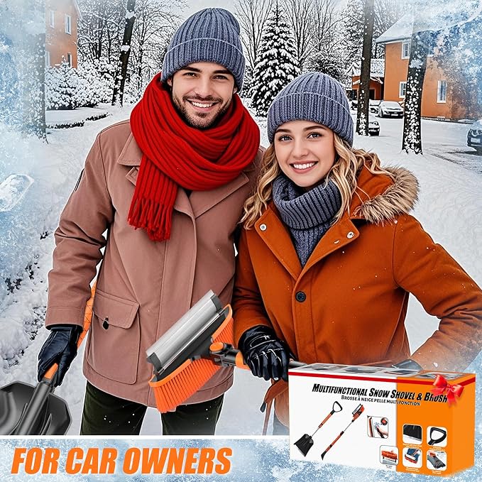 Wikihhome 42" Ice Scraper and Extendable Snow Brush, Detachable Snow Scraper, Emergency Snow Shovel with Foam Grip and 180° Pivoting Brush Head for Car Windshield, Car Auto Truck SUV, Vehicle - Image 7