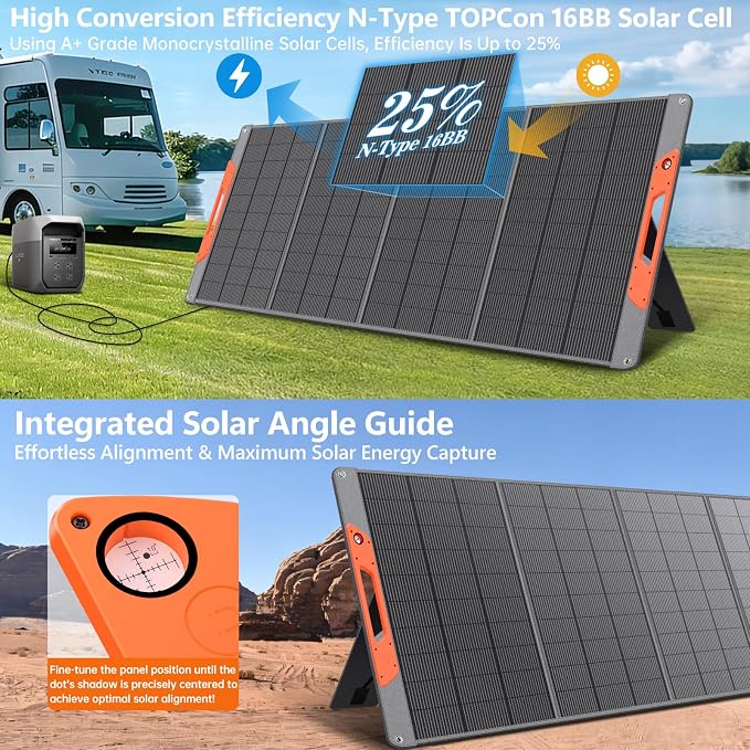 SOKIOVOLA 400W Portable Solar Panel for EF/Jackery/Bluetti/Anker Power Station,Ultra-Lightweight ETFE Foldable Solar Panel,25% High Efficiency,MC4 Output,for Outdoor Camping, Emergency Power Supply - Image 5