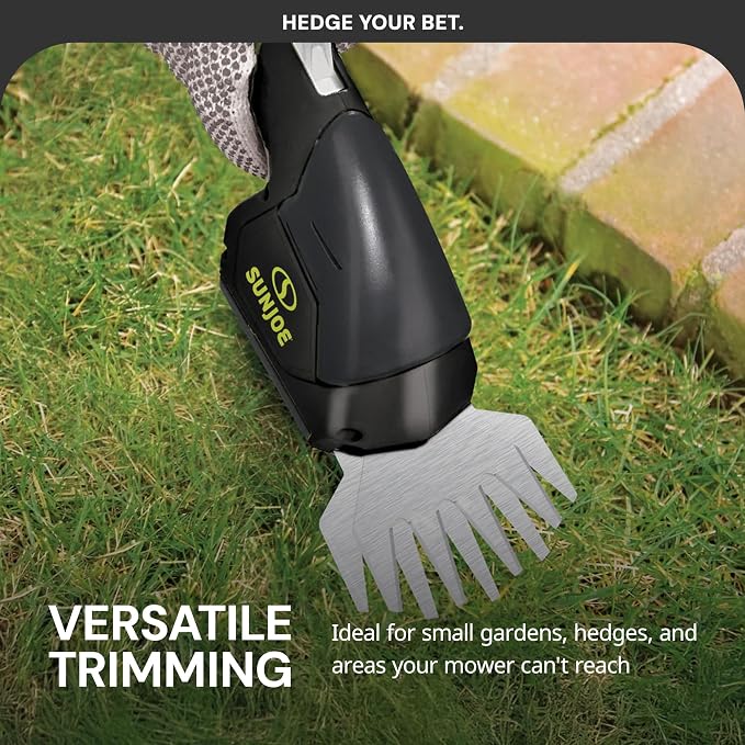 Sun Joe HJ604C Cordless Grass Shears and Hedge Trimmer, 2-in-1 Handheld Shrub Trimmer, 7.2V Lithium-Ion Battery, 1250 RPM Steel Blades, Charger Included - Image 5