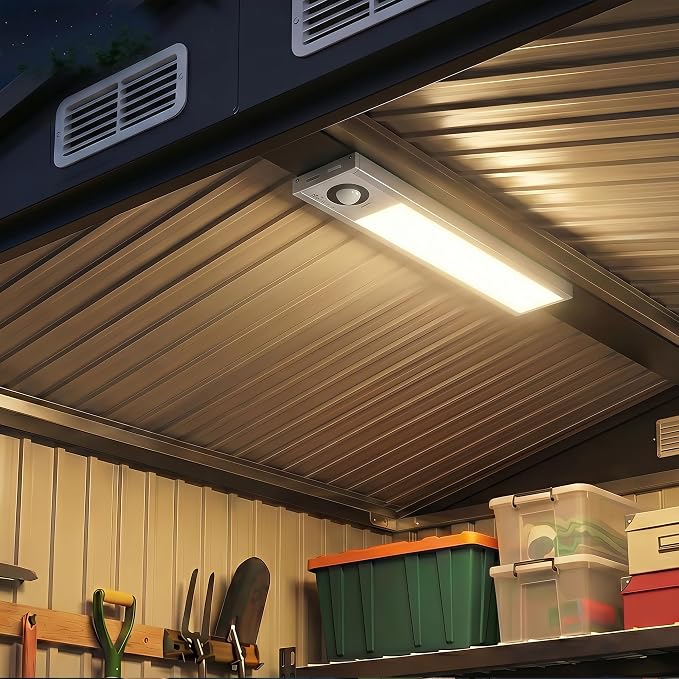 Aoxun 6' x 4' Outdoor Shed with 2 Pack Motion Sensor Light Garden Metal Storage Shed with 4 Vents, Lockable Doors for Patio, Lawn & Garden, Brown - Image 2