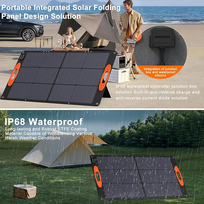 SOKIOVOLA N-Type 16BB 100W Portable Solar Panel 18V ETFE Portable Foldable Solar Charger NextGen 25% High Conversion Folding Solar Panel for Camping Outdoor RV - Image 3