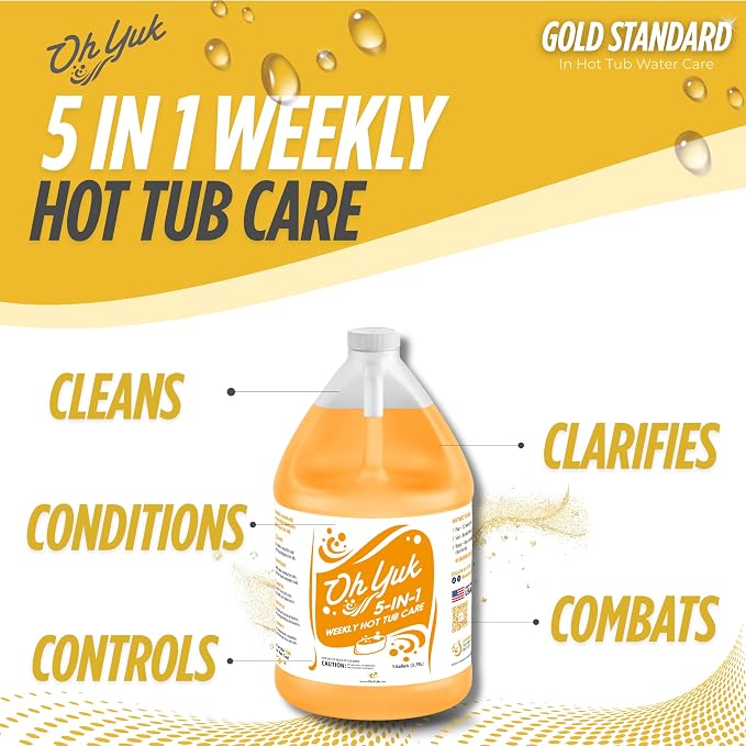 Oh Yuk 5-in-1 Hot Tub Chemicals Weekly Care– Hot tub Clarifier, Spa Cleaner, Water Conditioner – Helps Control Water Balance & Combat Buildup – Spa Care Chemicals for All Types of Hot tubs - 1 Gallon - Image 2