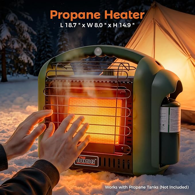 THE BOSS Propane Heater for Patio, 12000 BTU Portable Heater Outdoor Use Propane, Outdoor Space Heater for Camping