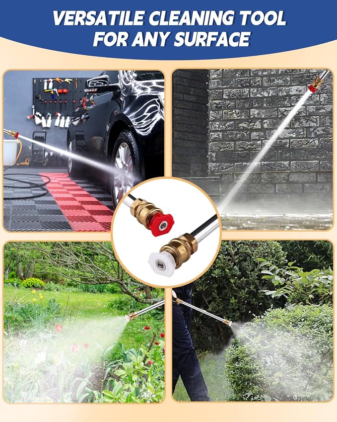 2026 Upgraded Jet Nozzle Power Washer for Garden Hose, Includes 2 High-Pressure Nozzles and Quick Connectors | Hydro Jet High Pressure Washer Tools - Image 6