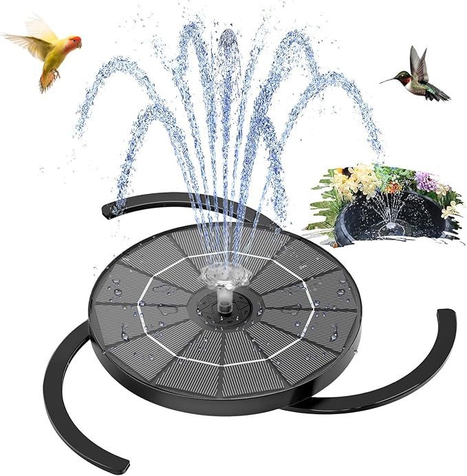 AISITIN 3.5W Solar Fountain for Bird Bath Upgraded 2026, Solar Water Fountain Kit with 3 Fixed Bracket & Multiple Nozzles & Storage Interface for Bird Bath, Garden, Courtyard, Pond, Pool and Outdoor