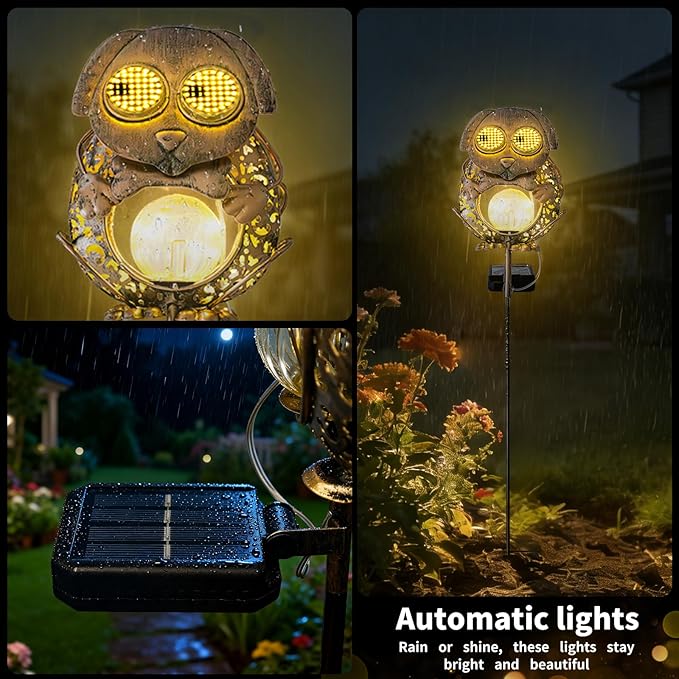 Solar Lights Outdoor Decor, Solar Dog Yard Decorations Outdoor, Garden Decorative, IP65 Waterproof, Gifts for Women Mom, for Yard Patio Lawn Pathway Landscape
