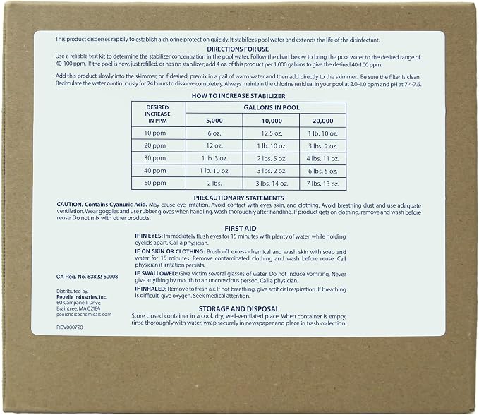 Pool Mate 48-Pounds Premium Pool Stabilizer and Conditioner, Concentrated Cyanuric Acid for Pools, Helps Chlorine Last Longer - Image 2
