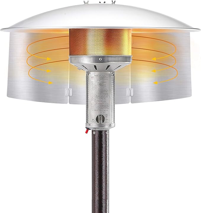 Patio Heater Reflector Shield-Heat Directional Focusing Reflector Attachment for Outdoor Gas Heater,Propane Heater Deflector Shield Replacement,Thick and Sturdy,Adjustable and Foldable