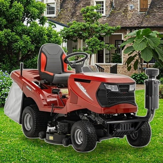 Zero Turn Ride On Lawn Mower Tractor with Wide Cutting Deck and Smooth Steering Ideal for Farm Yard Garden Park Lawn Maintenance Efficient Grass Cutting by Unknown