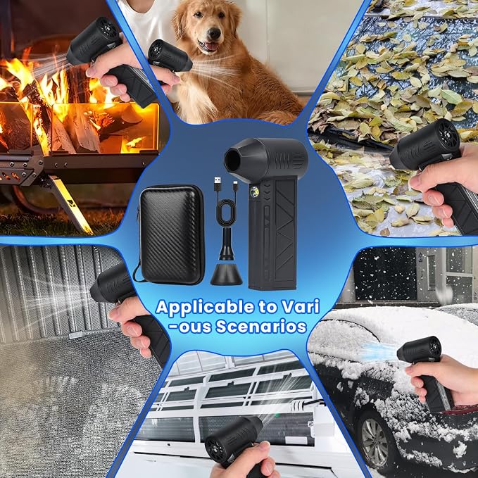 Snow Whiz Turbo Blower,2026 Upgrade Snow Blower,Snowwhiz Turbo Blower with Led,3 Gear Adjustable Super Power Turbo Breeze Electric Blow,Mini Turbos Snow Blower for Car for Car,Home,Keyboard,Computer - Image 5