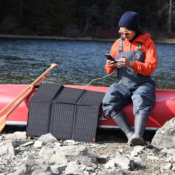 [Upgraded] FlexSolar 60W Portable Solar Panels Chargers QC3.0 USB-A USB-C DC5521 8mm Output Foldable IP65 Waterproof Power Emergency Camping for Small Power Station Generator Tablets Battery Packs - Image 7