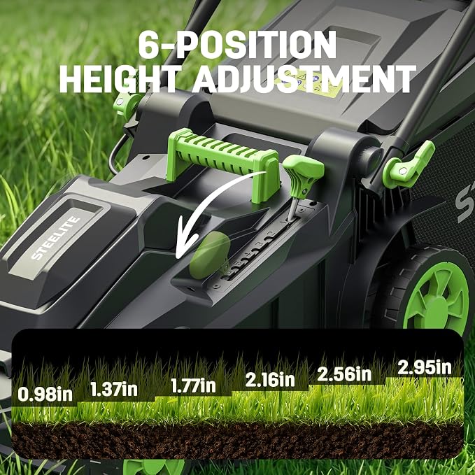 STEELITE 40V (2x20V) 17" Cordless Lawn Mower & 500 CFM Electric Leaf Blower Combo Kit with 2x4.0Ah Batteries & Dual Chargers - Image 5