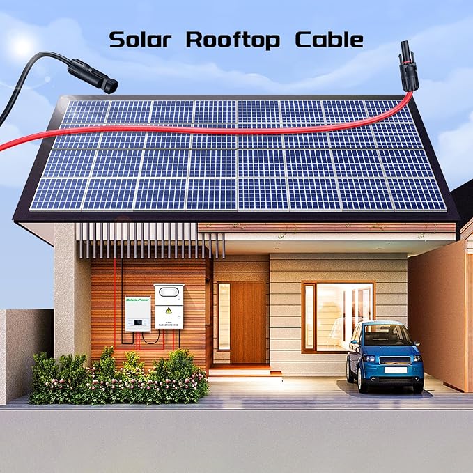 20Feet 8AWG Solar Panel Extension Cable, Bateria Power 8 Gauge 8mm² PV Wire with Female & Male Waterproof Connectors for RV, Photovoltaic Systems, Set of 2 - Image 3