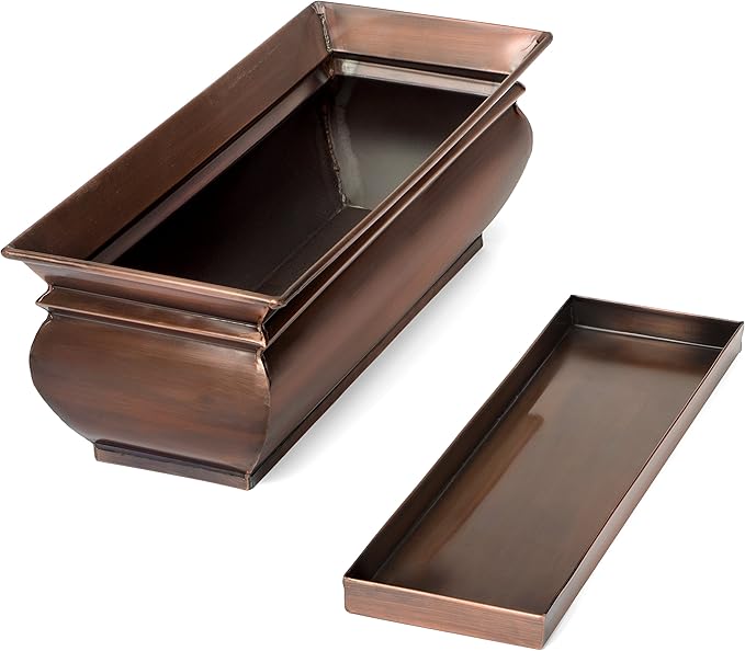 H Potter Herb Planter Pots Succulent Window Box Rectangular Indoor Outdoor Flower Garden Planters Dimensions 16 x 6 x 5.75 Inches