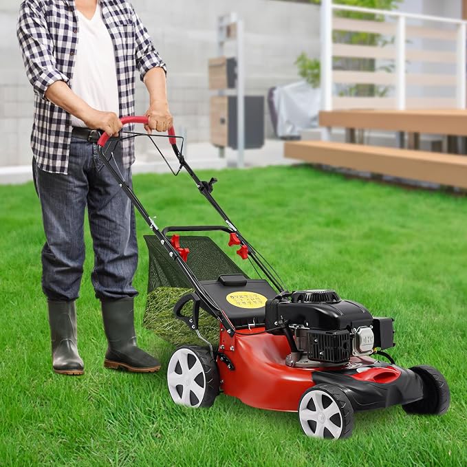 Self Propelled Gas Mower, 140cc 4Stroke Push Mower 140cc 4Stroke Push 3-in-1 Chopper Bagging Side Discharge, 8-Position Height Adjustment - Image 4