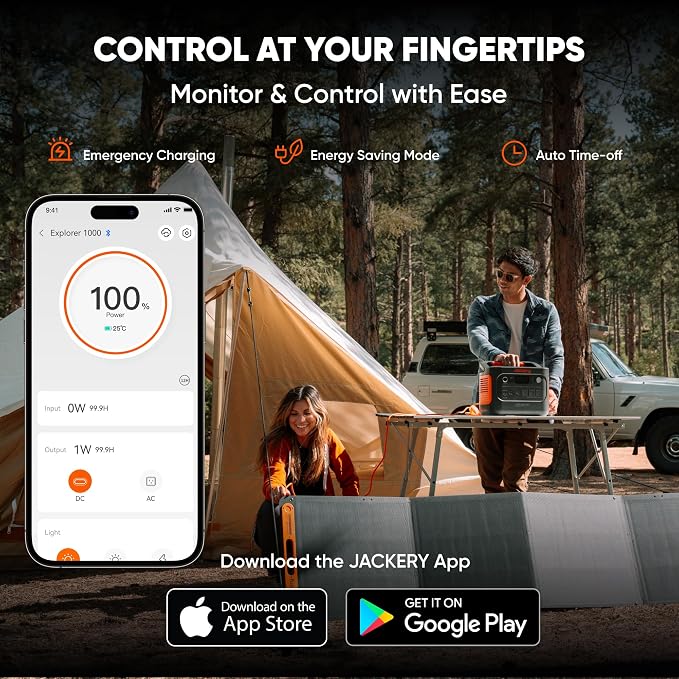 Jackery Solar Generator 1000 v2 with 2 * 200W Solar Panels, 1070Wh LiFePO4 Portable Power Station, 1500W AC Output, 1hr Fast Charge, Backup Power for Outdoor Camping, RV, Off-Grid & Emergency - Image 8