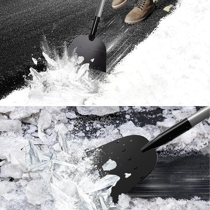 Walensee Flat Shovel, Heavy Duty Floor Scraper Long Handle for Weeding, Moss Removal, Lawn Edging & Outdoor Cleaning, Metal Garden Cleaning Shovel Scraper for Patio, Driveway, Sidewalk, Yard - Image 7