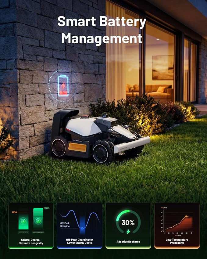 (2026 Upgrade) Mammotion LUBA mini 2 AWD 1500H Robot Lawn Mower, for 0.37 Acres, 360° LiDAR+Dual-Camera AI Vision, 80% Slope, DropMow, 20 Multi-Zone Management, Cutting Height 2.2"-4.0" - Image 7