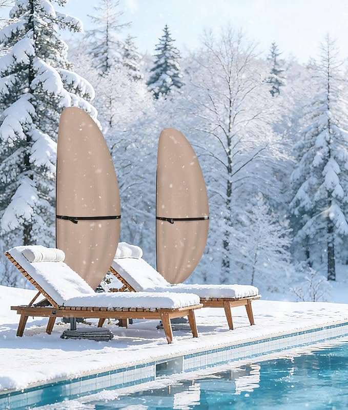 ULTCOVER Patio Parasol 600D Waterproof Outdoor Offset Banana Style Umbrella Cover - Fits Cantilever Offset Umbrella 12-14 Feet - Image 7