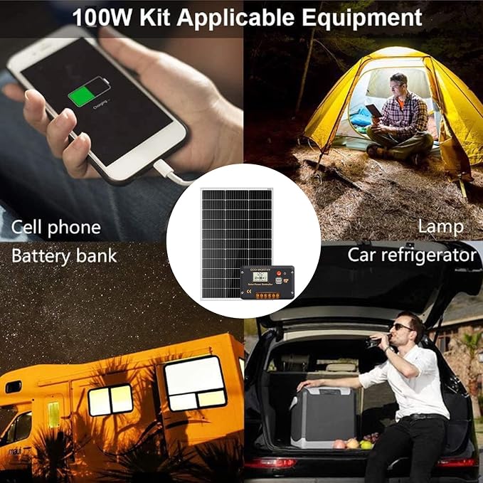 ECO-WORTHY 100 Watt 12 Volt Solar Panel Kit with 100W Bifacial N-Type 25% High Efficiency Solar Panel+30A PWM Charge Controller for RV Battery Boat Trailer Cabin Garden Shed Home - Image 8