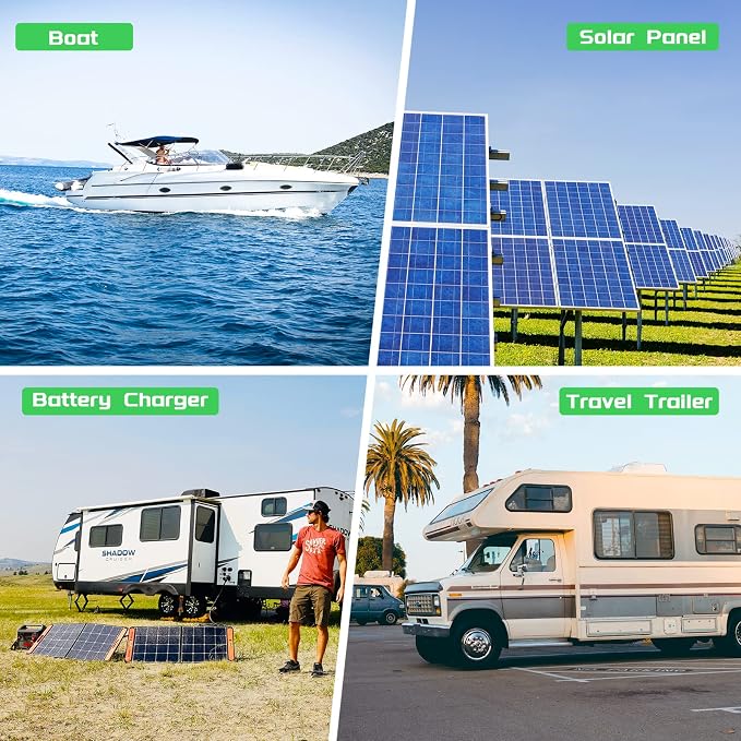 Bateria Power Solar to XT60 Charge Extension Cable, 12AWG 15Ft Solar Connector to XT60 Adapter Cable for Solar Panel to Portable Power Station Solar Generator LiFePO4 Battery RV - Image 9