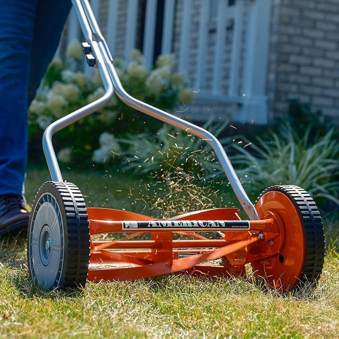 American Lawn Mower Company 1204-14 14-Inch 4-Blade Push Reel Lawn Mower, Red - Image 7