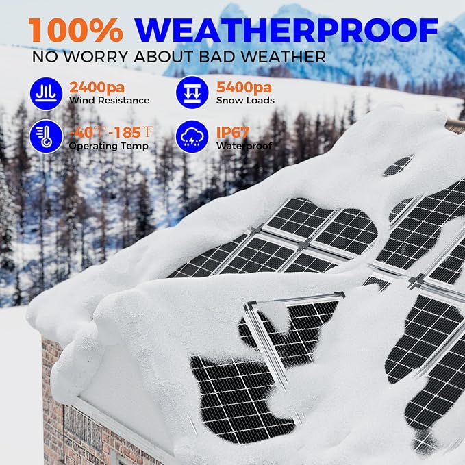 Voltset 200W 12V Solar Panels, High Efficiency 9BB Cell Monocrystalline Solar Panel IP67 Waterproof, Suitable for RV, Marine, Rooftop, Home, Yacht, Off-Grid Applications (2-Pack 100W) - Image 6