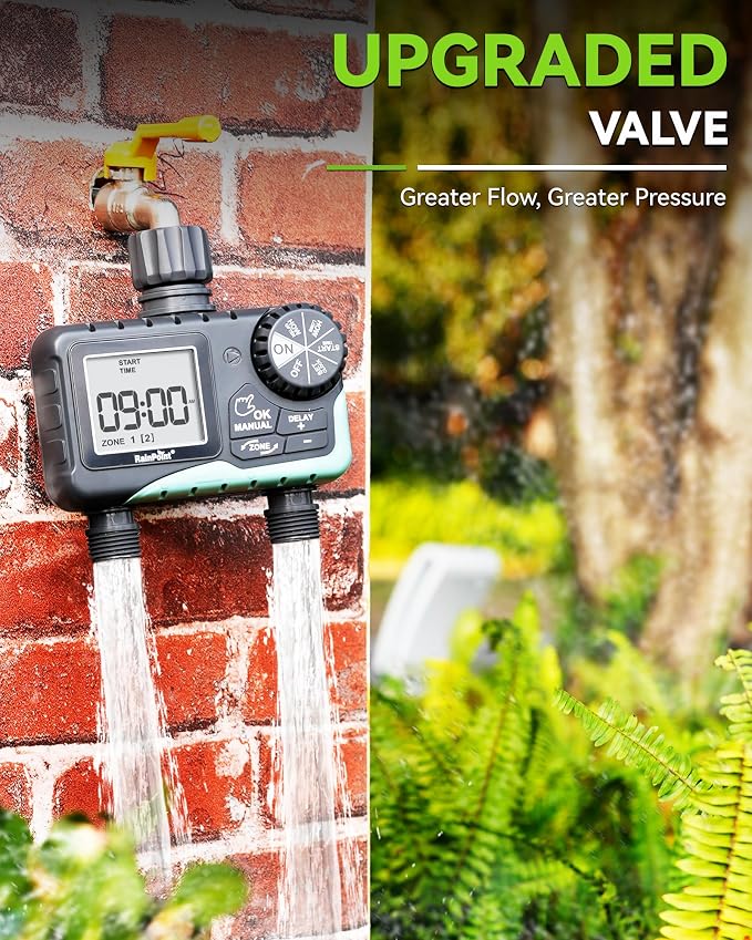 RAINPOINT Water Timer for Garden Hose - 2 Zone Sprinkler Timer with Rain Delay/Manual Watering/Automatic Irrigation for Yard Lawn - Image 2