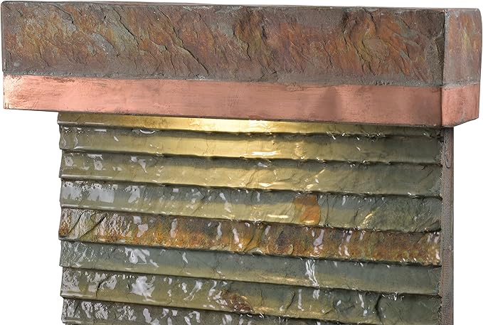 Kenroy Home 51013SLCOP Stave Indoor/Outdoor Floor Fountain with Copper Finish, Rustic Style, 48" Height, 8" Width, 16" Depth