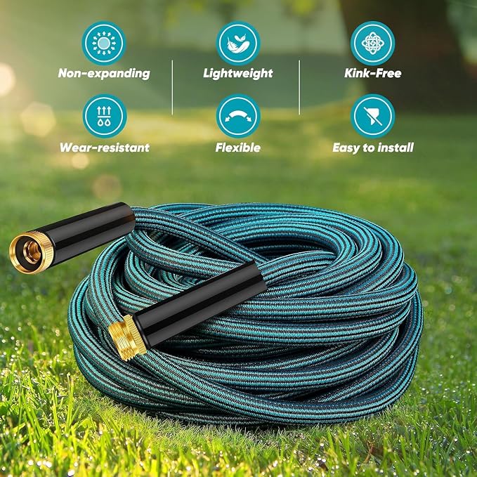 Garden Hose 25ft, Non-Expanding Water Hose Ultra Lightweight, Kink-Free, Sturdy, Flexible, Abrasion Resistant Hose for Yard, Lawn, Outdoor, Marine and Camper - Image 2