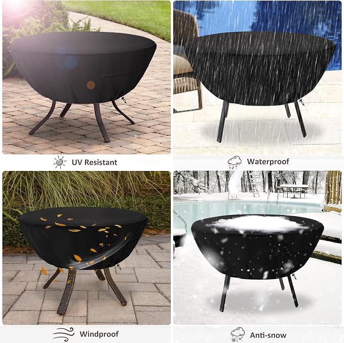 Round Patio Table Cover,Suitable for 30 Inch Diameter Patio Tables,Waterproof Heavy Duty Round Outdoor Coffee Table Cover - Image 5