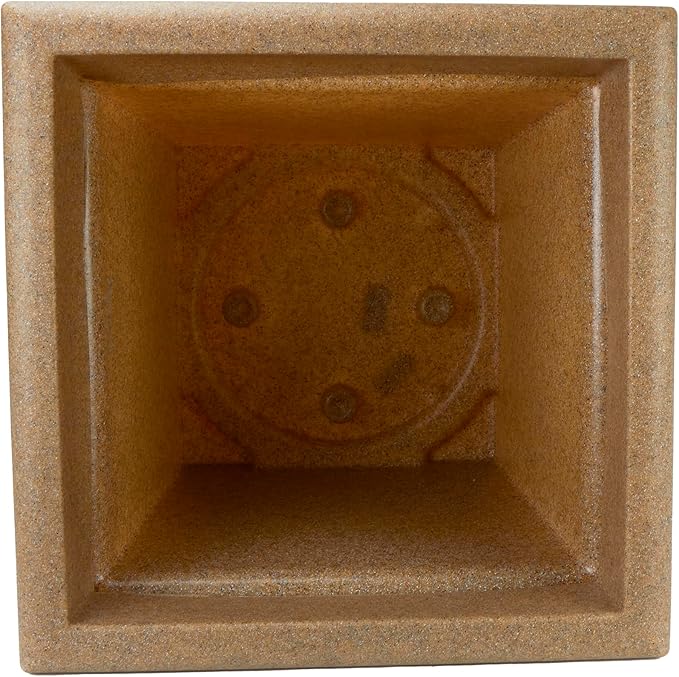 The HC Companies 24" Premium Plastic Terrazzo Square Planter 24"x24"x21.13" in Sandstone Color