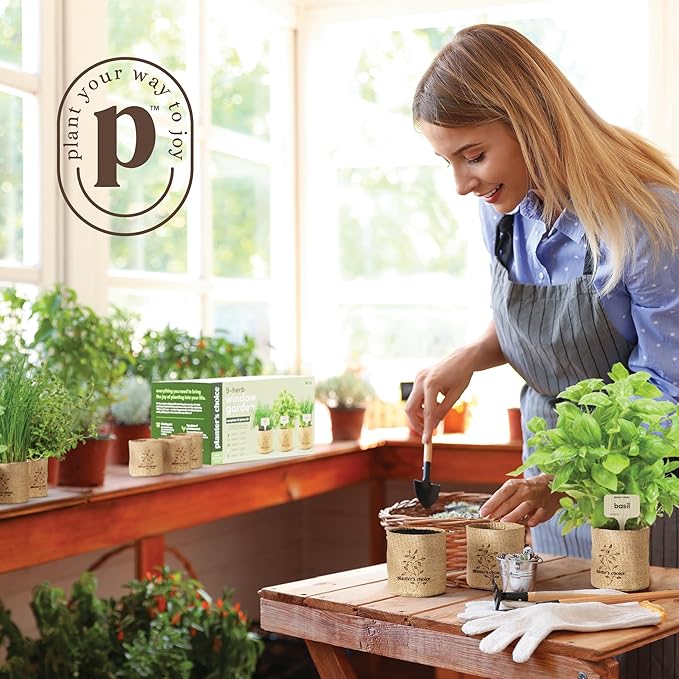 Planters' Choice 9 Herb Indoor Window Garden Kit - Mothers Day Gifts - House Plants Seeds - Best Unique Gift Ideas for Women, Mom, Friend, Her, Birthday, Housewarming, Mother - Live Plant Starter - Image 3