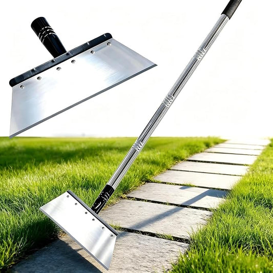 RISETEX Multifunctional Garden Flat Shovel，57" Heavy Duty Stainless Steel Cleaning Tool with Adjustable Handle for Weeding, Lawn Edging, Snow/Ice Removal & Digging, Durable Outdoor Spade & Scraper by RISETEX