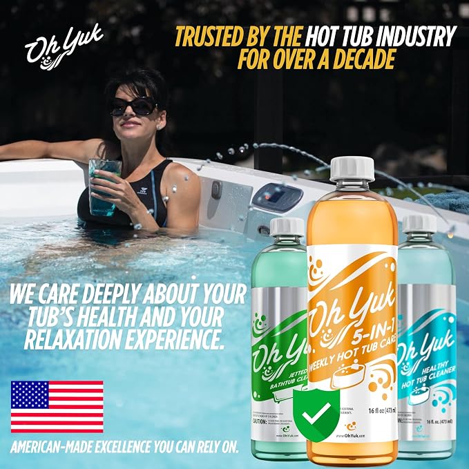 Oh Yuk 5-in-1 Weekly Hot Tub Chemicals – Hot tub Clarifier, Cleaner, Conditioner – Helps Control Water Balance & Combat Buildup – Spa Care Chemicals for All Types Including Inflatable & Portable - Image 9