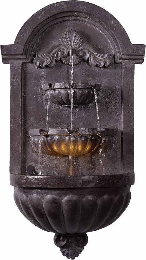 Kenroy Home 51011PLBZ San Pablo Indoor/ Outdoor Wall Fountain with Bronze Finish, Classic Style, 35" Height, 9" Width, 19.5" Depth