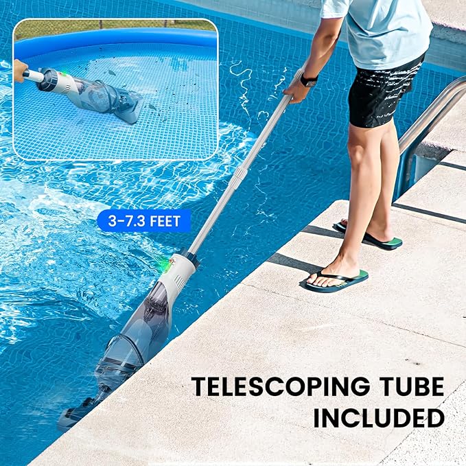Enhulk Rechargeable Handheld Cordless Pool Vacuum for Above Ground Pool and Inground Pool, 60-Minute Runtime,Powerful Suction up to 18.5 gallons/min, Efficient Leaf and Debris Removal, PC10 Pro - Image 6
