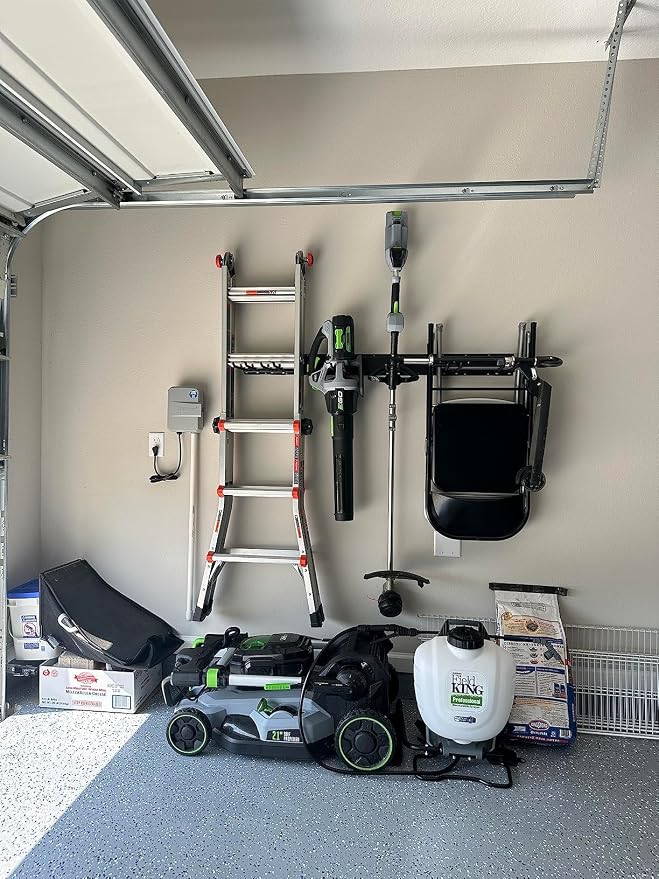 TIDYME Garage Tool Organizer Wall Mount - 48 inches - Sturdy Storage Rack with Adjustable Hooks, Anti-Rust - Easy Installation, 300lbs Capacity - Garden Tool Organizer (03 Racks & 06 Hooks) - Image 4