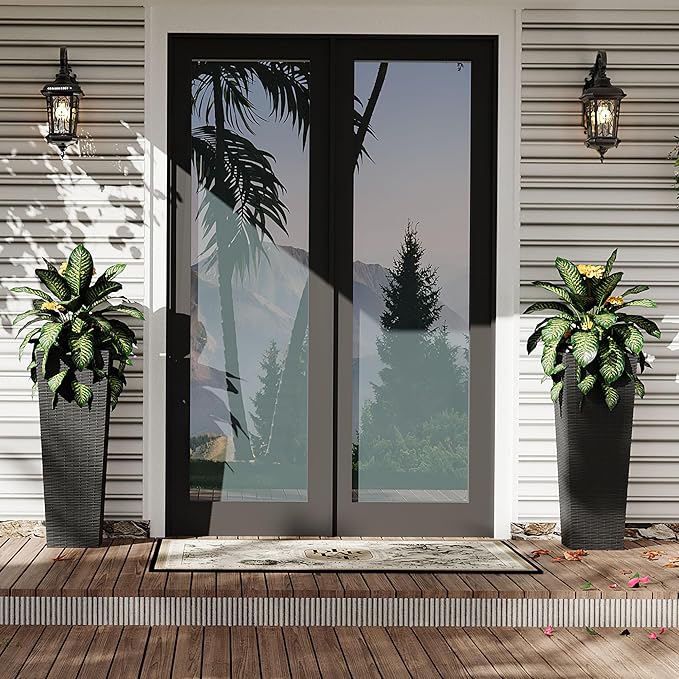 2 Pack Large Planters for Indoor Plants, Outdoor 32 inch Tall Tree Planter with Drainage Holes, Plant Pots for Trees Flowers, All-Weather Use with Removable Insert Bucket for Porch, Patio, Black