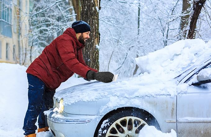 SCRUBIT Ice Scraper with Glove - Car Windshield Scraper for Ice and Snow w/Fleece Mitt - Quickly Scrape and Remove Snow While Staying Warm - Waterproof & Windproof - Car Scraper Snow Brush (Black) - Image 6
