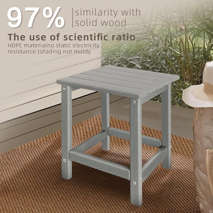 GARDENSTAR Outdoor Side Tables Adirondack, HDPE Small Table for Patio,Outside End Table for Porch, Deck, Pool, Weather Resistant/Easy Maintenance - Image 7