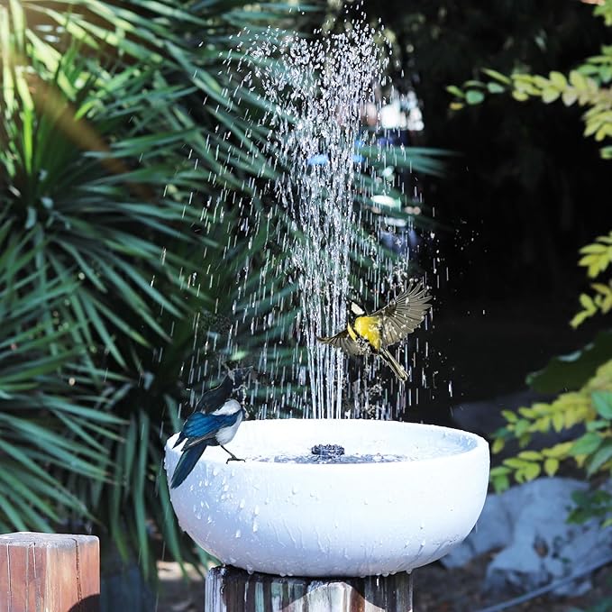 Solar Bird Bath,11.2" Solar Fountain birdbaths for Outdoors,Bird Baths Bubbler,for Garden Patio Terrace Decoration