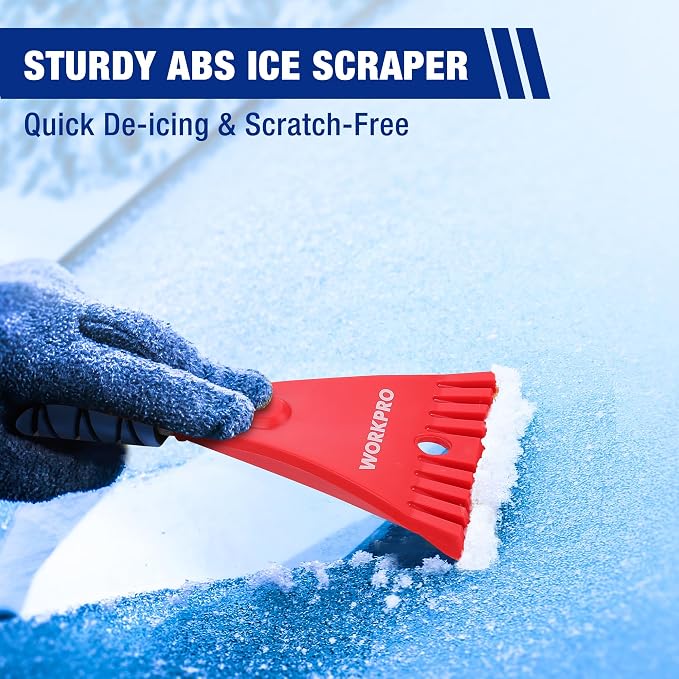 WORKPRO 27" Snow Brush and Ice Scraper for Car Windshield, Car Snow Brush and Ice Scraper with Foam Grip, 2-in-1 Detachable Snow Removal Tool, Storage Bag Included, 2 PC - Image 4